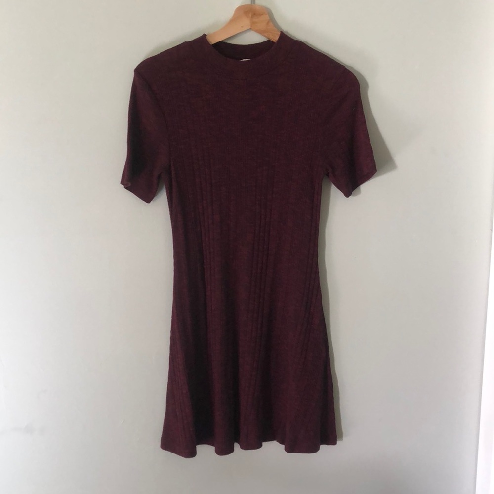 Burgundy sweater dress